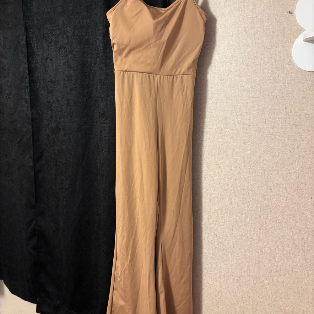 Elegant Tan Sleeveless Dress